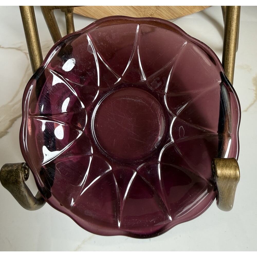 Hazel Atlas Newport Hairpin Amethyst Depression One Glass Saucer Replacement